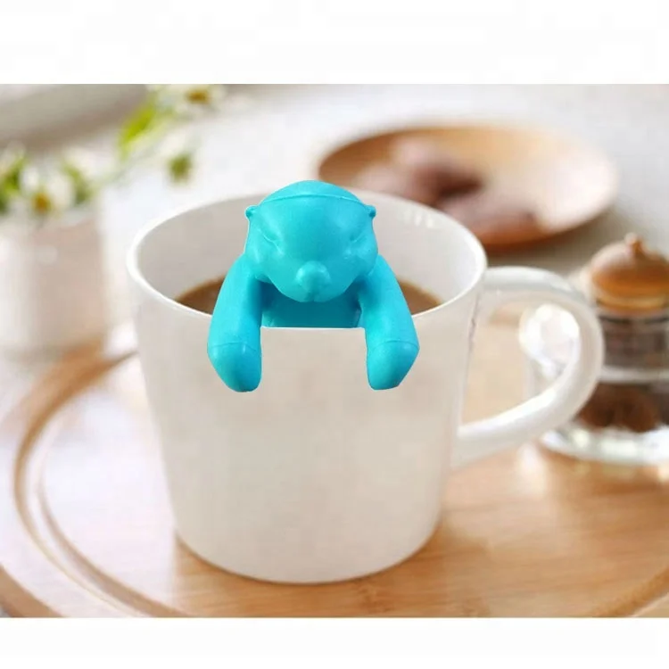 Food Grade Approved Novelty Silicone Otter Tea Infuser,Reusable Otter Loose Leaf Tea Bag Holder