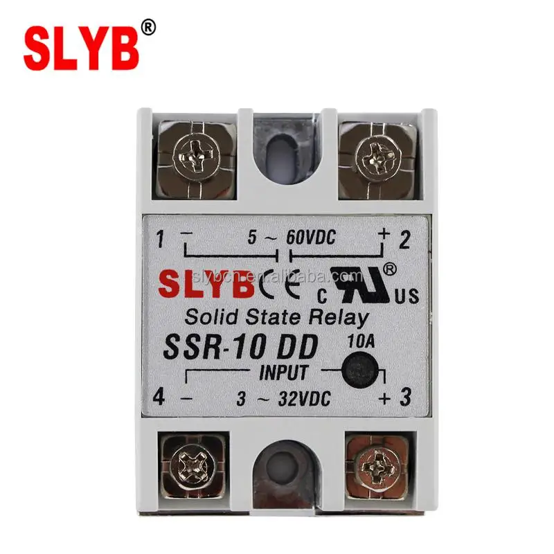 Single Phase Fotek Type Solid State Relay SSR 10DD 3-32VDC Input to 5-60VDC Output by Wenzhou Factory