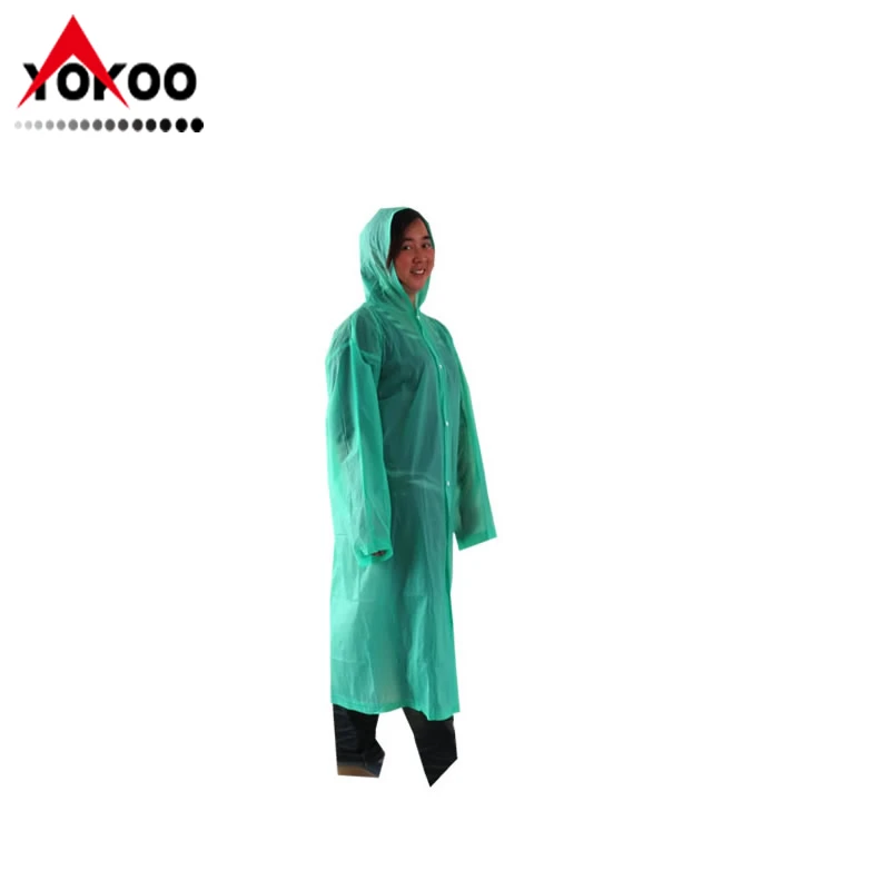 adult PVC raincoats, green pvc long raincoat