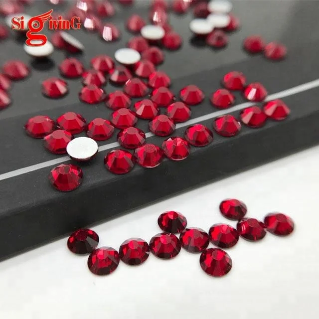 Whosale Siam Rhinestone Non Hot Fix Flat back Stones For Dance Dress Making