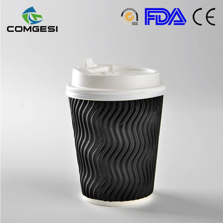 Manufacturer Supply Wholesale Recyclable Cheap Custom Branded Color Printed Business Disposable coffee paper cup 10oz