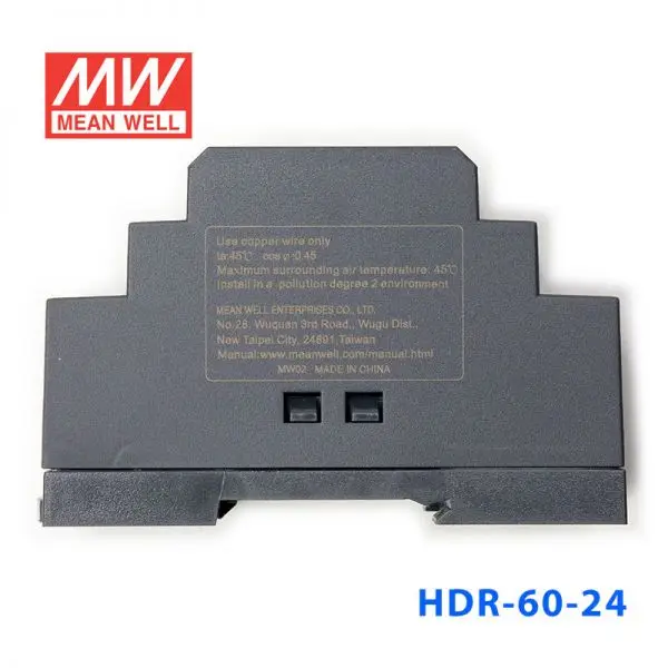 HDR-60-24  AC-DC 60W 24V DIN RAIL ORIGINAL MEAN WELL SWITCHING POWER SUPPLY ultra slim step shape DIN RAIL