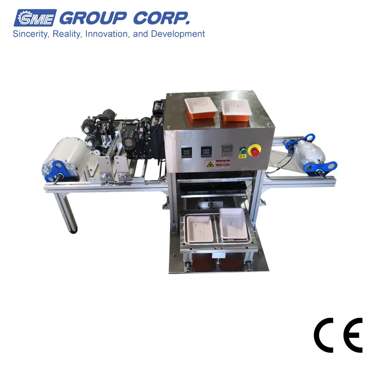 PLC programmable controller High efficiency fast food tray packing sealing machine