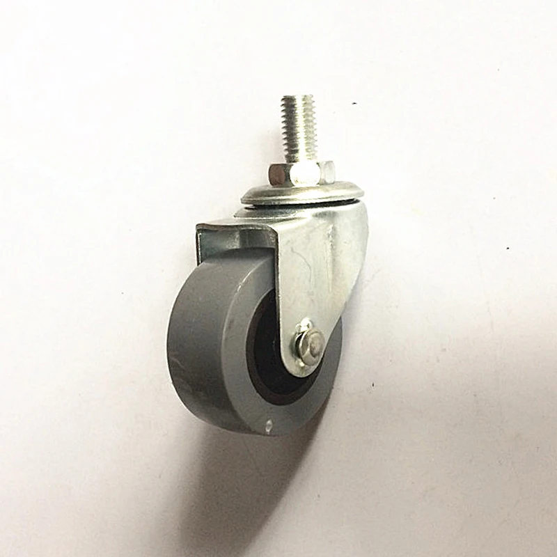 50mm screw type mounting M10 M12 grey PP lightweight plastic caster wheel for carts