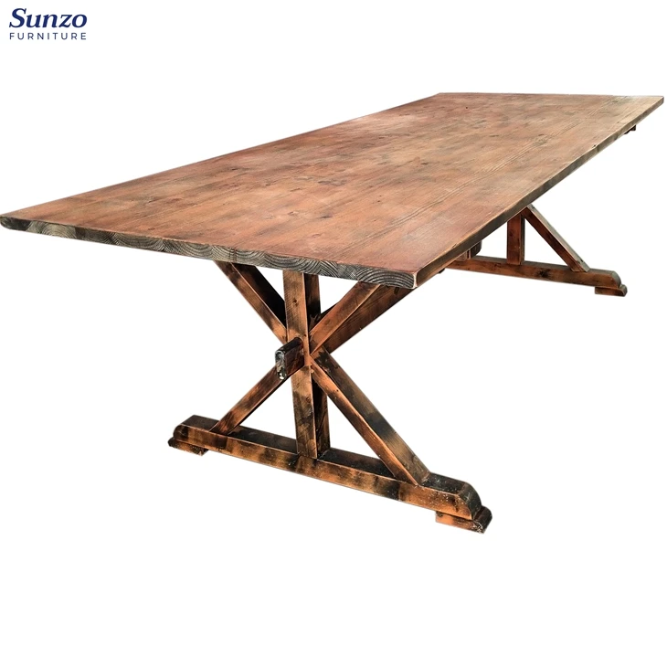 Factory outlets New Style Wood Folding Farm Table With Corss Back Chair