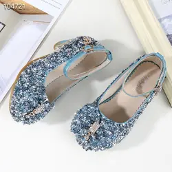 Новинка лета 2019, сандалии для девочек, обувь принцессы, модные детские сандалии на высоком каблуке для девочек, летняя детская обувь