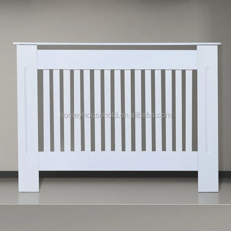 Medium Radiator Cover Natural MDF Modern White Cabinet Heating Guard
