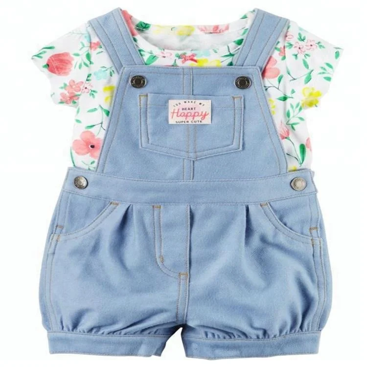 
Summer Wholesale Baby Clothing Cowboy Suspenders Kids Striped Tshirt 