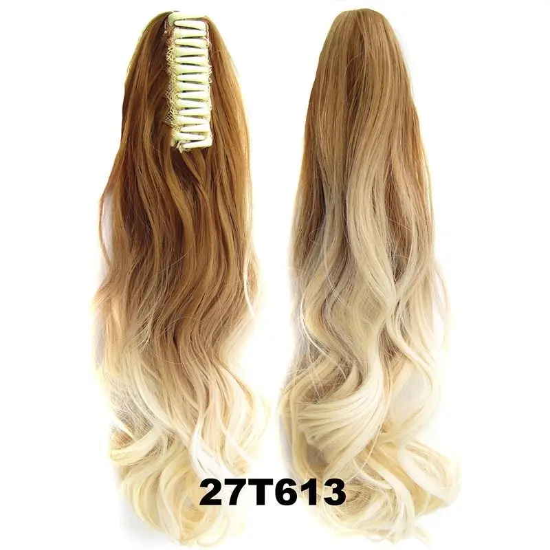 Factory price easy to wear ombre hair extension ponytail snap on ponytail hairpieces