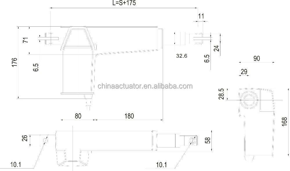 low speed linear actuator worm drive linear actuator for tv lift