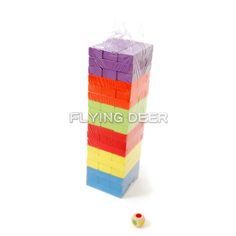 New Product Children Stacking Blocks Game Wooden Tumbling Tower