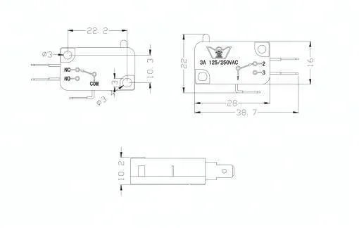 2 terminal BaoLian black push buton microswitch for arcade joystick parts