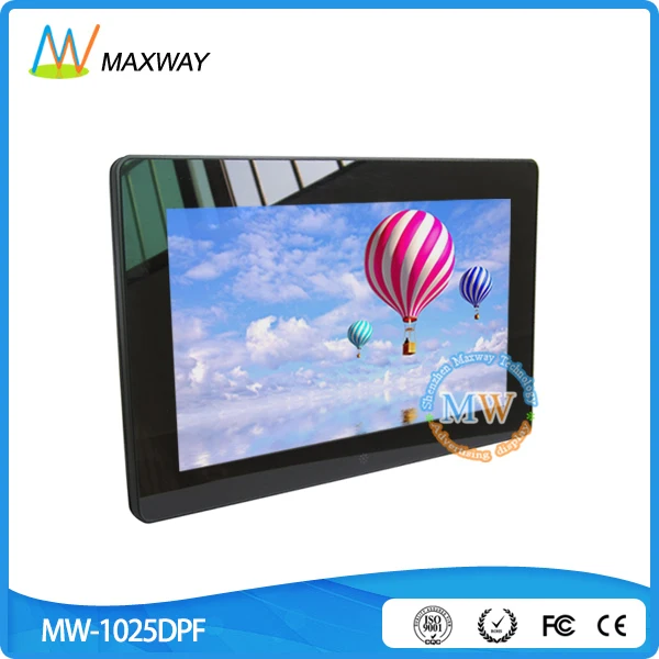 Закаленное стекло Реклама Player 10 дюймов цифровая фоторамка датчик движения