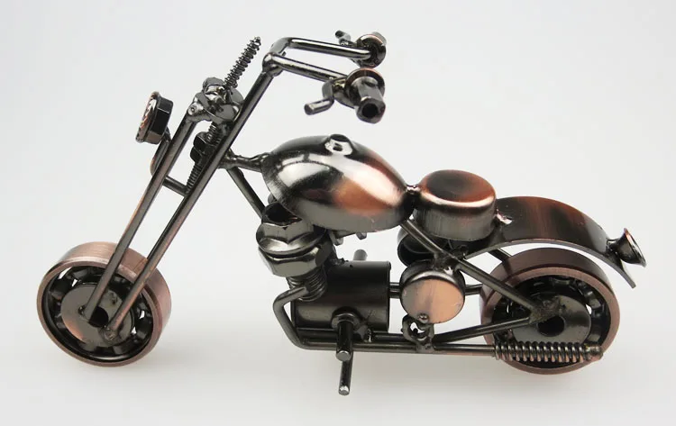 Handmade metal art craft 3D motorcycle model for office household decoration