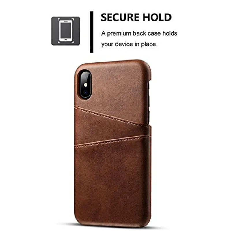 Wallet Phone Case, Slim PU Leather Back Case Cover With Credit Card Holder for iphone X