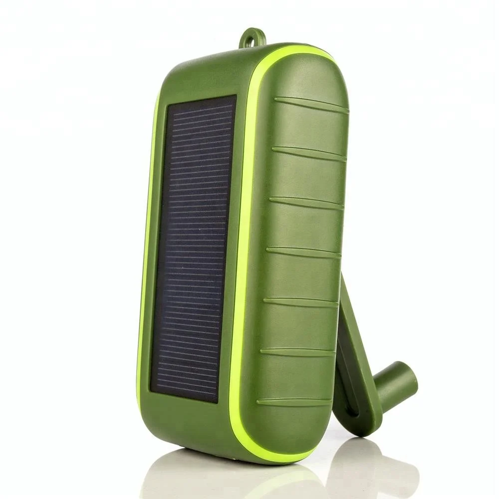 10000mah Hand Crank Dynamo Mobile Charger LED Flashlight Portable Solar Panel Power Bank