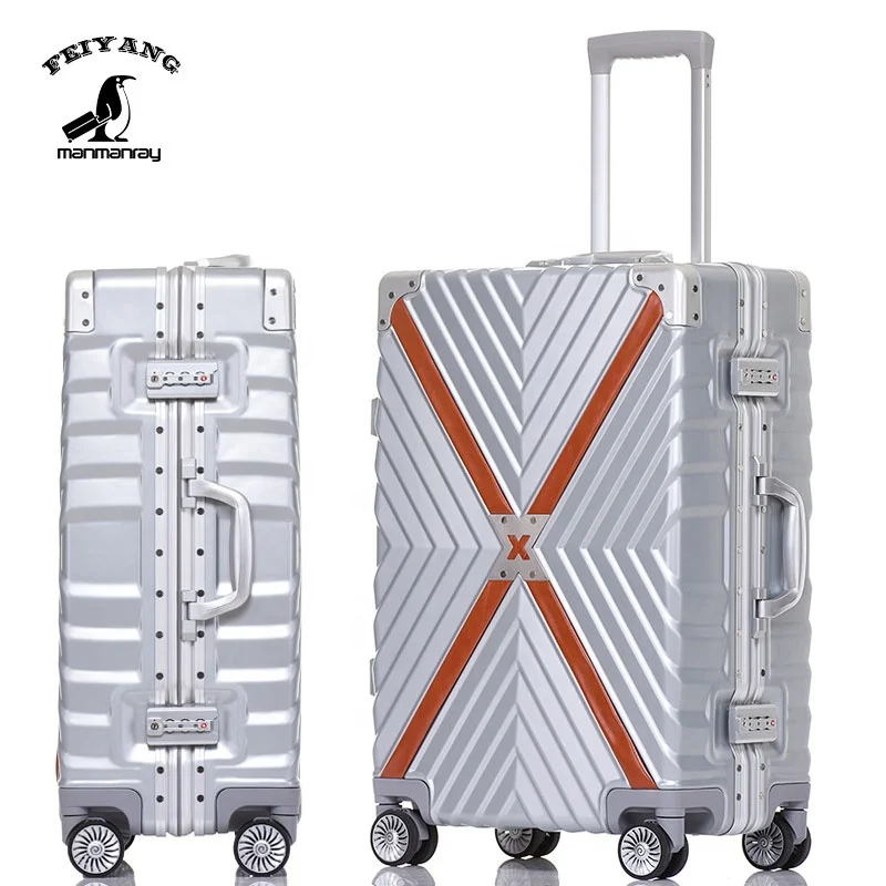 Fashionable colorful luggage bags with aluminum alloy frame china supplier