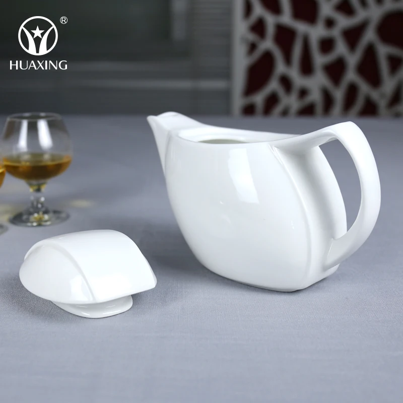 custom made chaozhou high white round ceramic coffee tea pot with lid