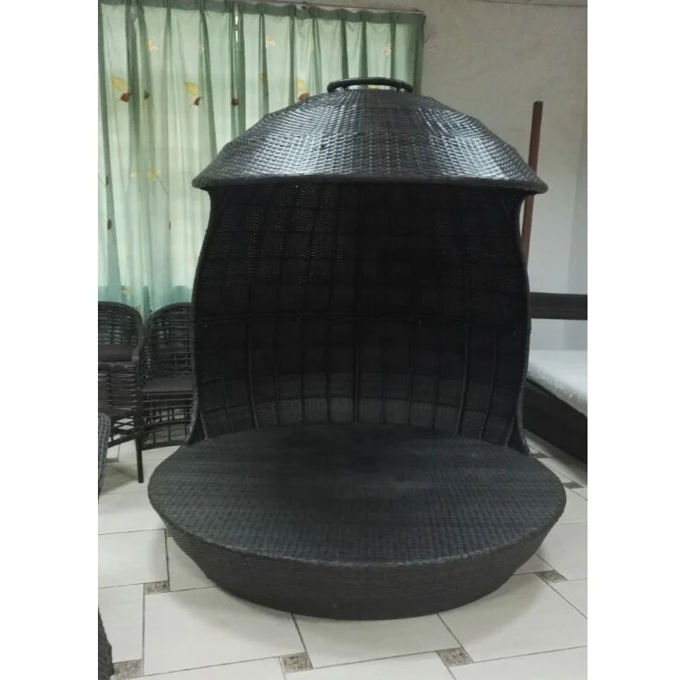 
New Design Customize Garden Furniture Rattan Round Outdoor Daybed 