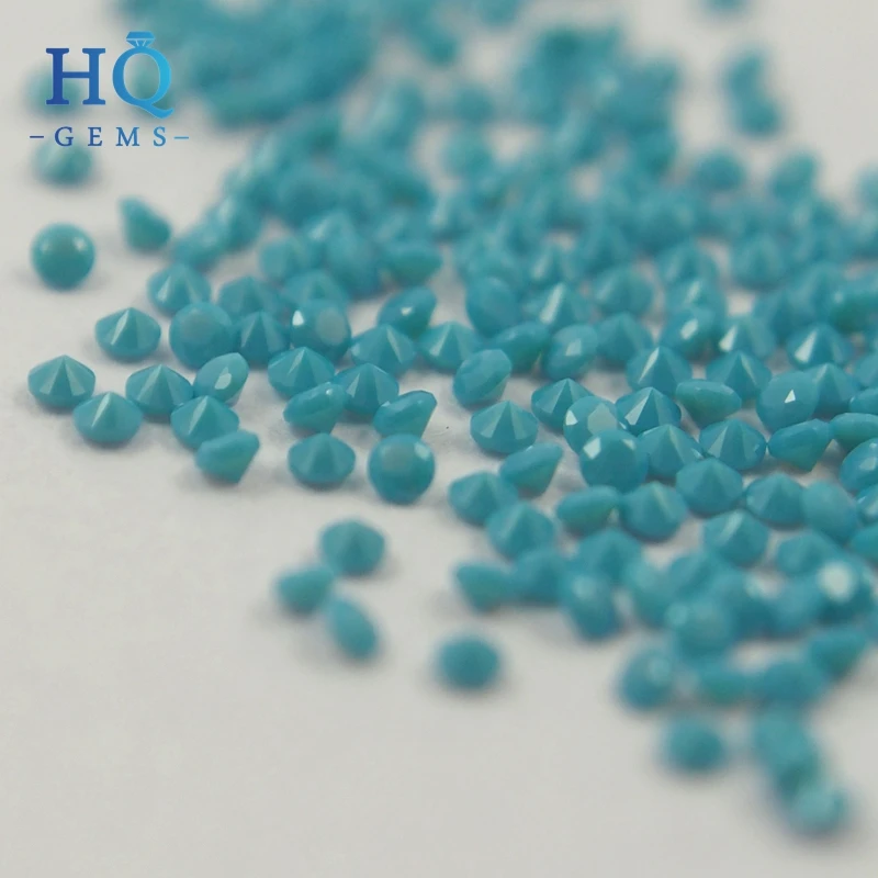 High Temperature Resistance Synthetic Nano Spinel Nano Blue Turquoise Gemstone Sliver Ring Making