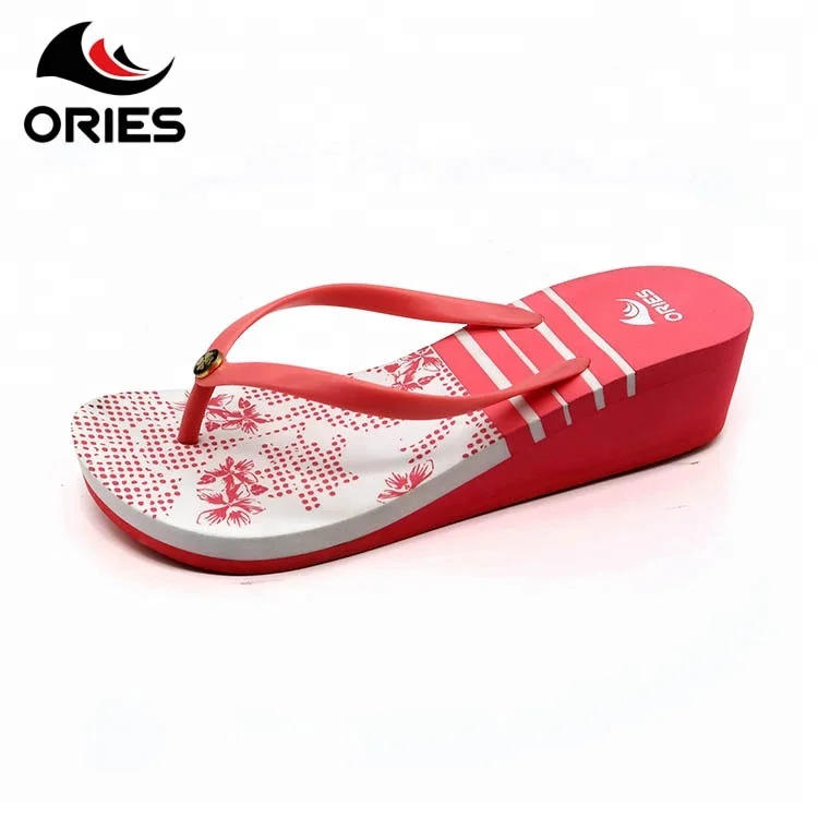 Hot Sale Women Wedge Flip Flops Wholesale Heel Slippers