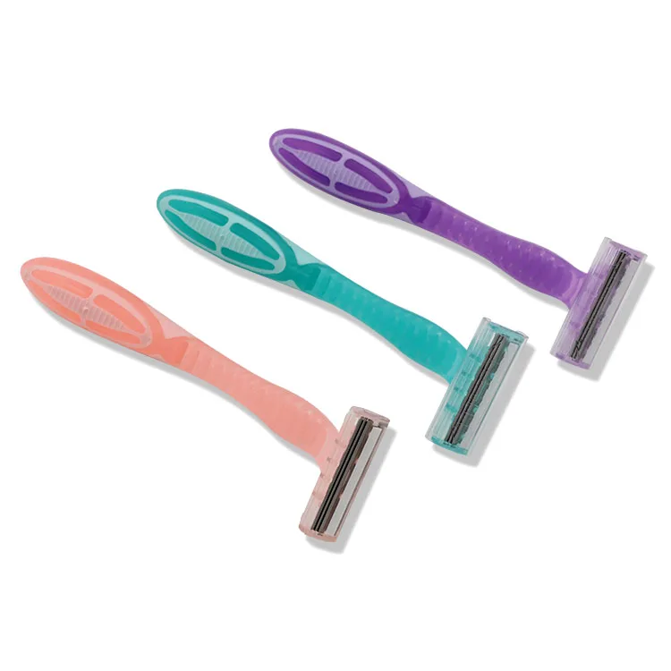 OEM plastic handle factory shaver razor twin blade shavers for women