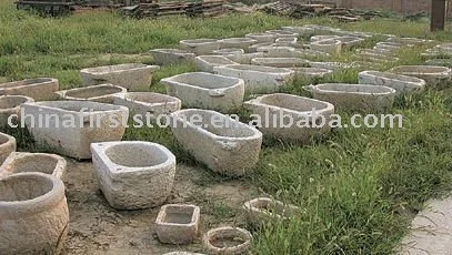 Cheap Garden Pot  Antique Big Stone Plant Bowls Old Water Tub