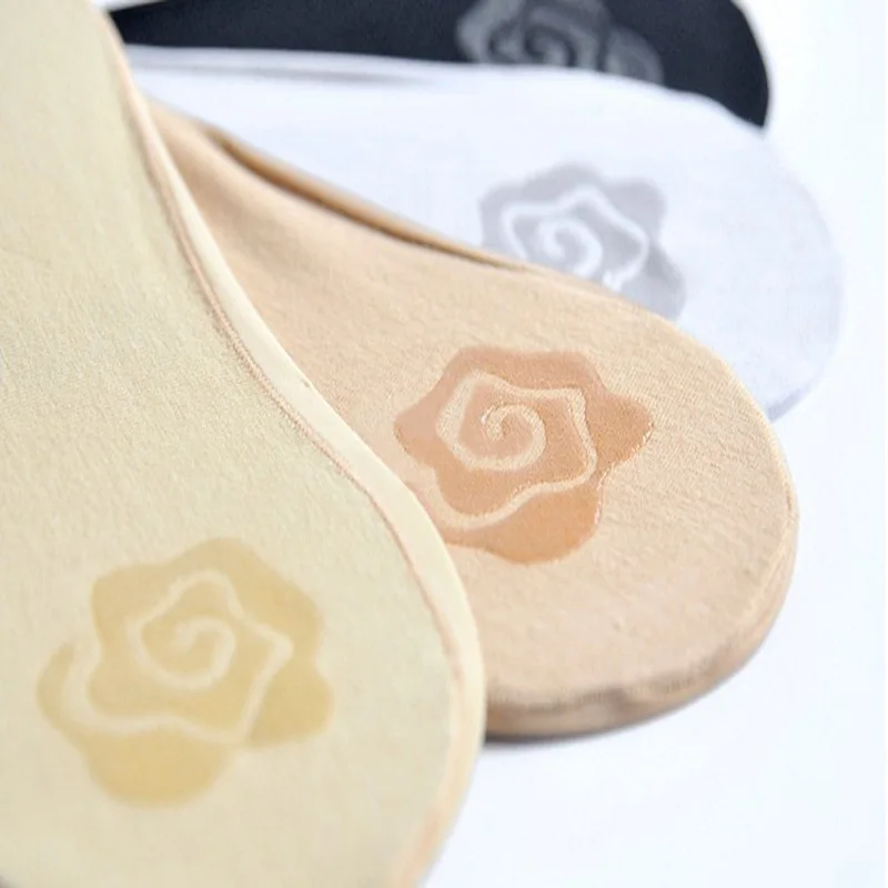 Летние шелковые бесшовные Нескользящие невидимые носки для женщин