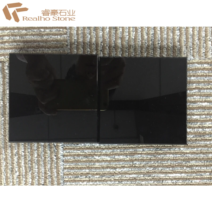 Black Crystal Stone Nano Glass Slab For Countertop