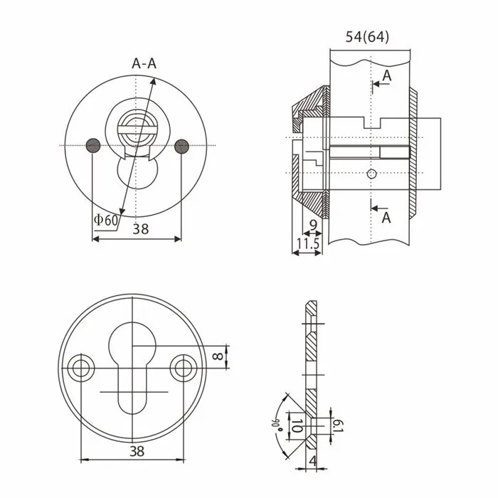 [12-3] high quality Ukraine market zinc door cylinder lock protector