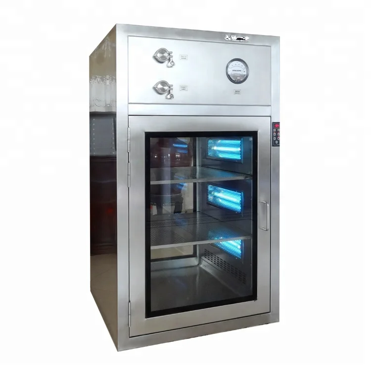 Очистка чистой комнаты cleanroom оборудование из нержавеющей стали DOP pass box с электронным блокировки