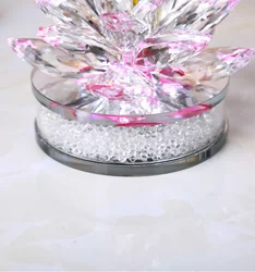 Buy Now Save 10% Wholesale Large Glass Crystal Lotus Flower Pink for Decoration