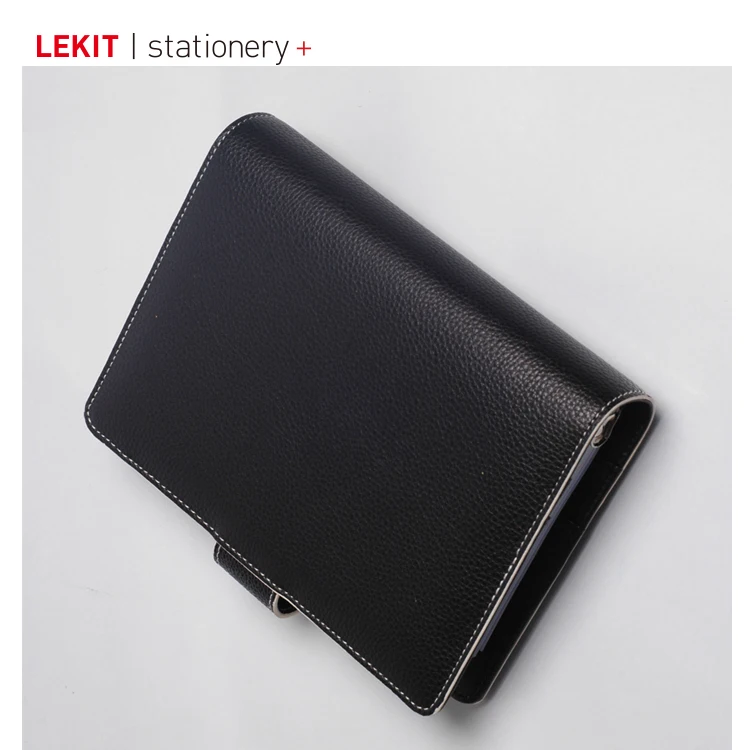 customizable a5 leather refillable notebook a5 pu leather notebook with dividers