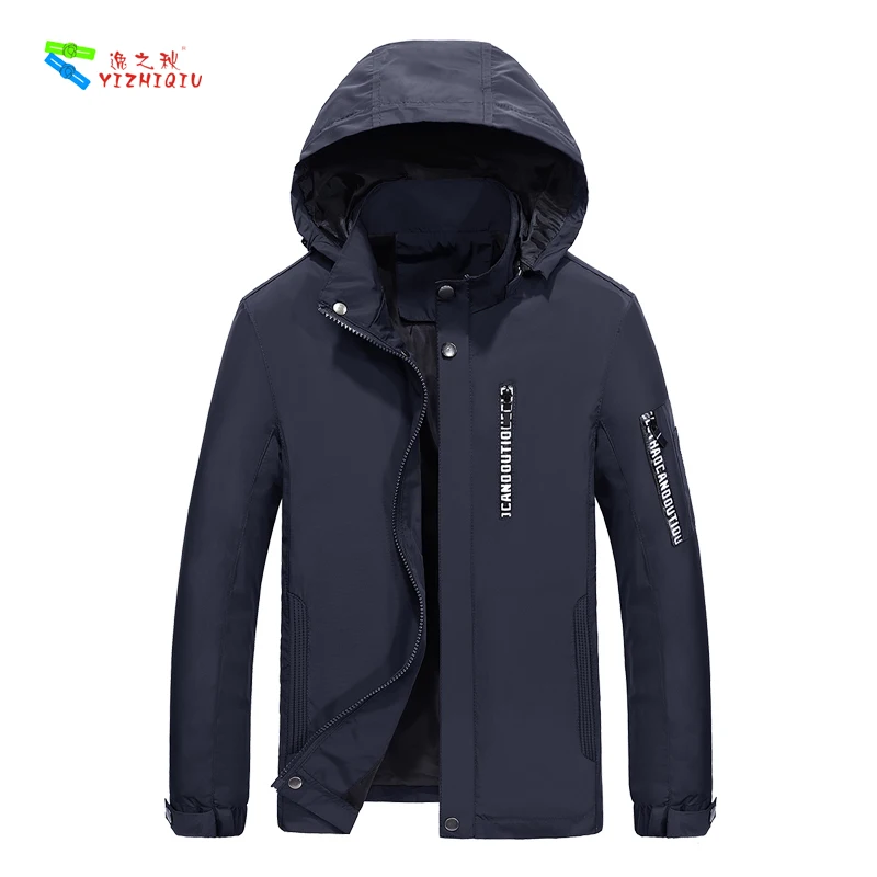 
YIZHIQIU OEM Men Streetwear Jacket Black Windbreaker <span style=