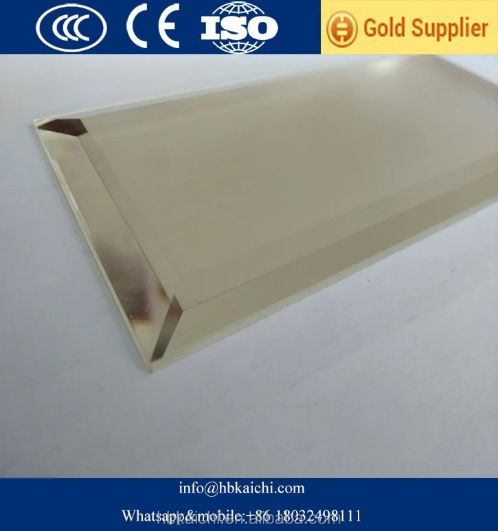 China supplier rectangle decorative beveled edge glass mirror tile for back splash wall