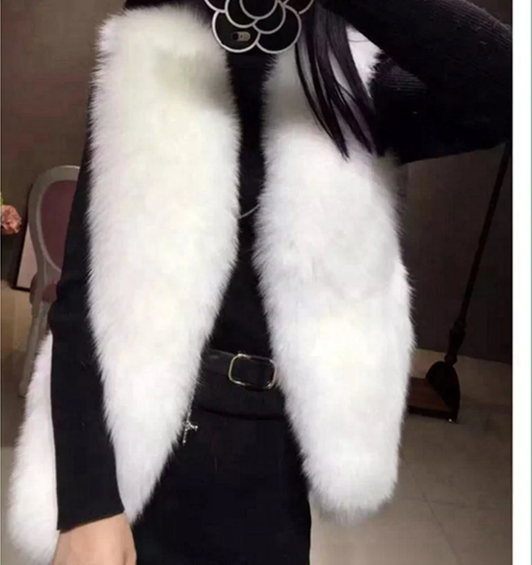 Top quality women fox fur gilet genuine fur vest supplier