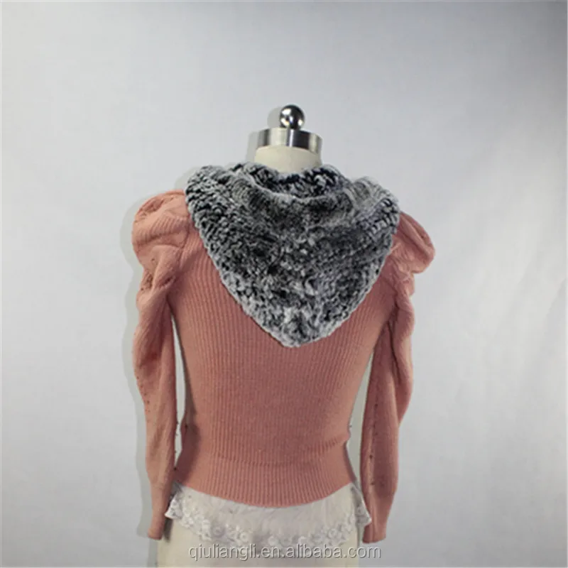 2017 New Design Thick Genuine Rex Rabbit Fur Hat Real Fur Scarf