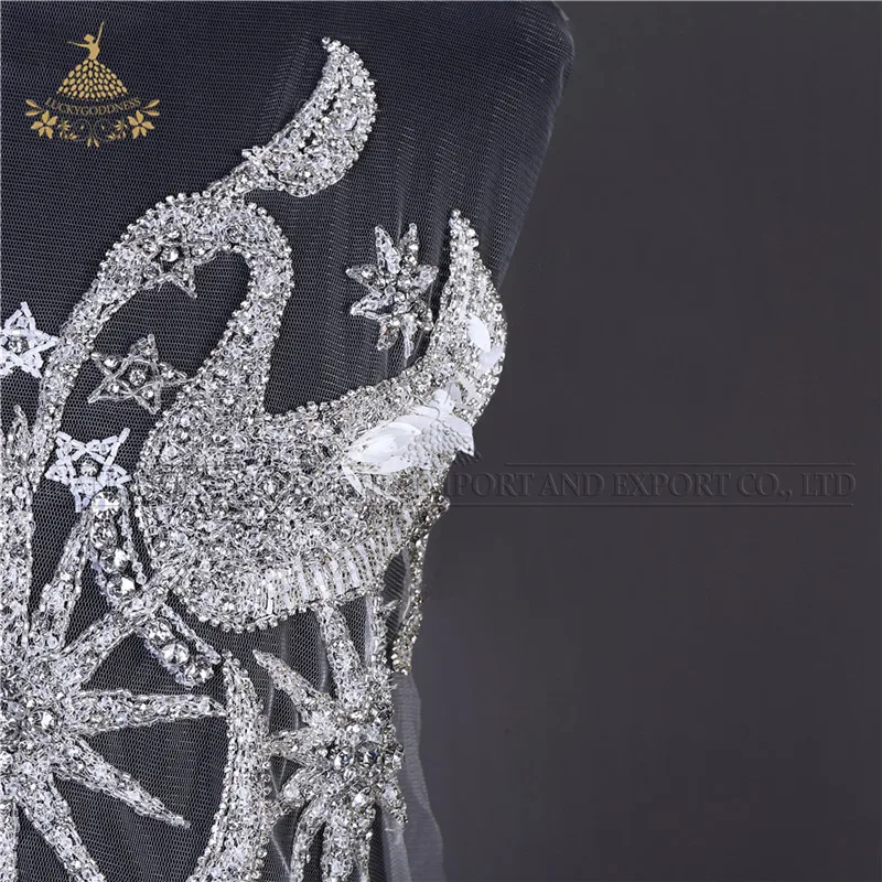 DRA-170 Elegant swan designed handmade elegant beaded evening dress decoration