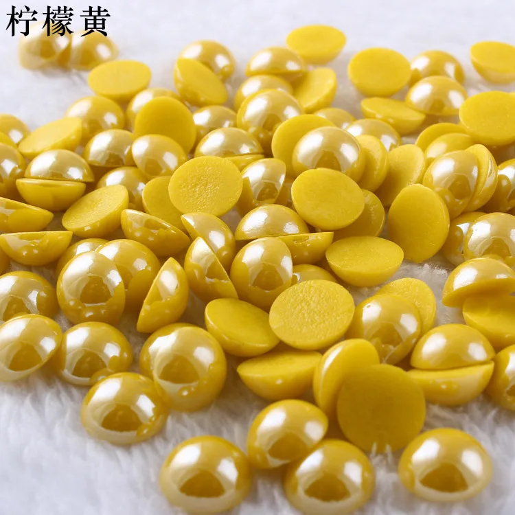 High quality fashion color half cut ceramic glue pearl beads wholesale