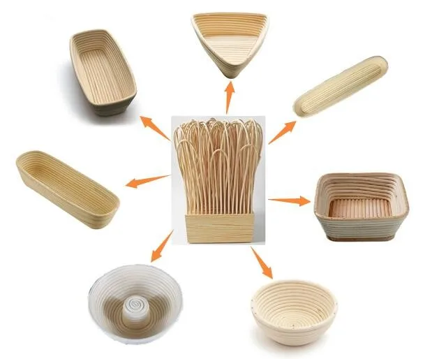 Hot sale French Bread Baskets 750g round handmade rattan basket with liner proofing  bannetonbasket