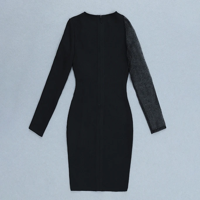 2019 Summer New Collection Long Sleeve Slim Fit Rhinestone sexy party dress club dress Bandage Evening Dress