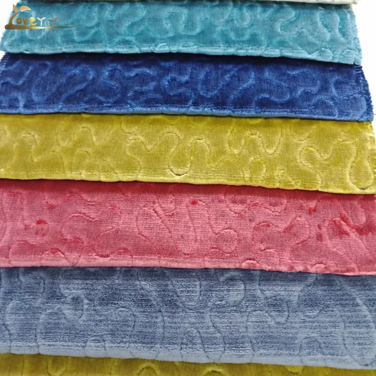 
Luxurious curtain jacquard cut velvet fabric advanced villa sofa fabric 