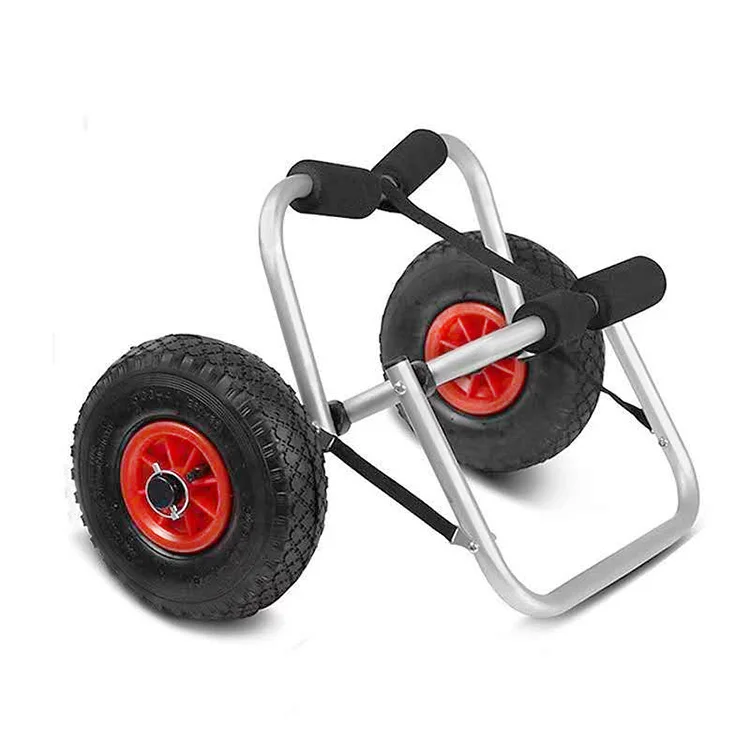 Two balloon wheels folding aluminum kayak trailer canoe cart