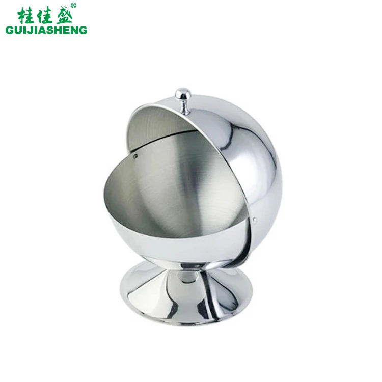 Classic European Style New Design Ball Shape Coffee Canister Salt Storage Pot Seasoning Pot Stainless Steel Spice Jar Sugar Pot