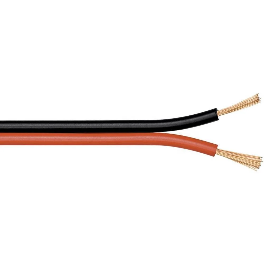  Китай (материк) красного и черного цветов 22AWG 2 ядра плоский медный скрученный кабель