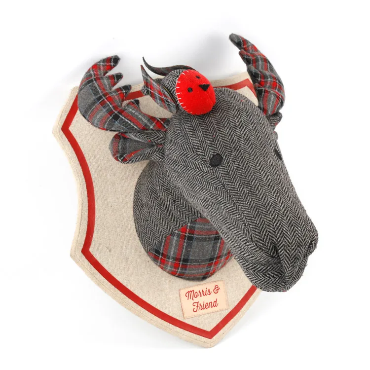 2020 custom animal heads decoration plush deer head wall decor