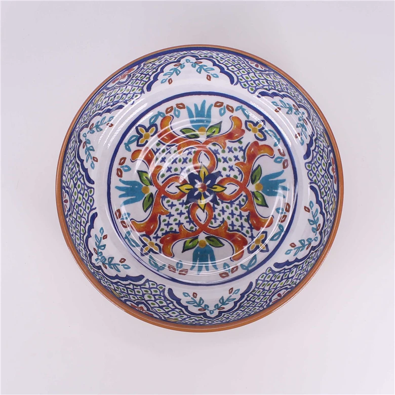 Пластиковая меламиновая ГЛУБОКАЯ ТАРЕЛКА разных размеров с винтажным рисунком, 12 дюймов, Турция