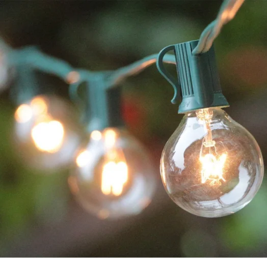 UL Approved 100FT 100 Sockets C7 G40 Globe String Lights With Clear Bulbs