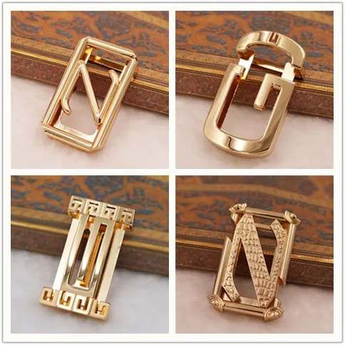 Новая модная заводская цена блестящая позолоченная простая пряжка из цинкового сплава