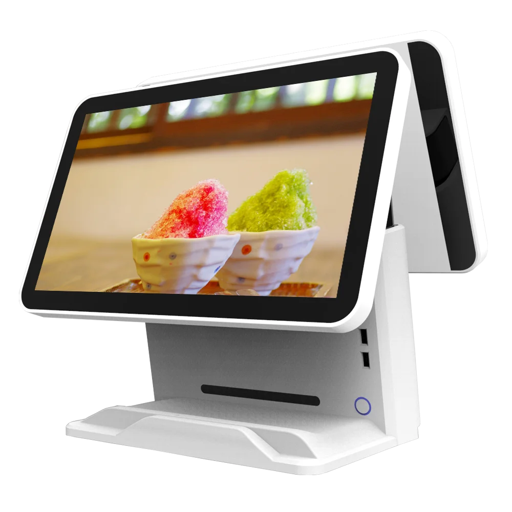 OEM Dual Screen  All In One 15 Inch Capacitive Touch Screen POS System